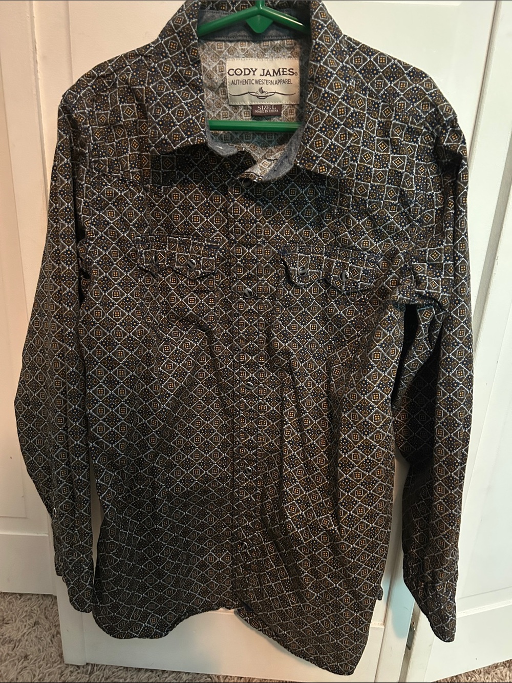 Cody James Boys' Geometric Black & Tan Button-Down Shirt